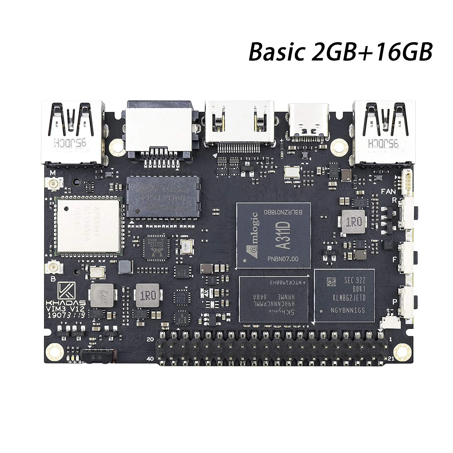 ShenzhenMaker Khadas VIM3 Amlogic A311D с 5,0 топами NPU x4 Cortex-A73 x2 A53 ядрами поддерживает AI tensorflow SBC - Цвет: Kit 1