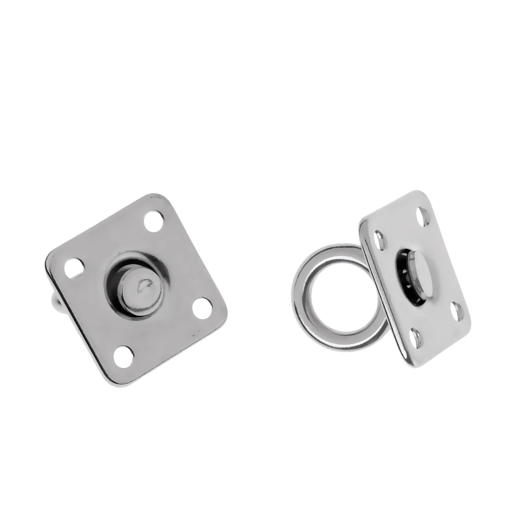 1 Pair 316 Stainless Steel Eye Plate Boat Pad Eye Thick Ring Square 5+6mm, Durability