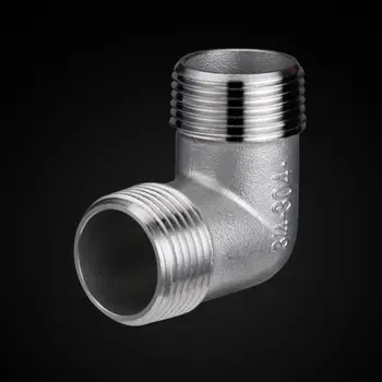 

3/8" BSP Male Thread L Type 304 Stainless Steel Pipe Fitting Elbow Connector for Water Fuel Gas Tube Connection