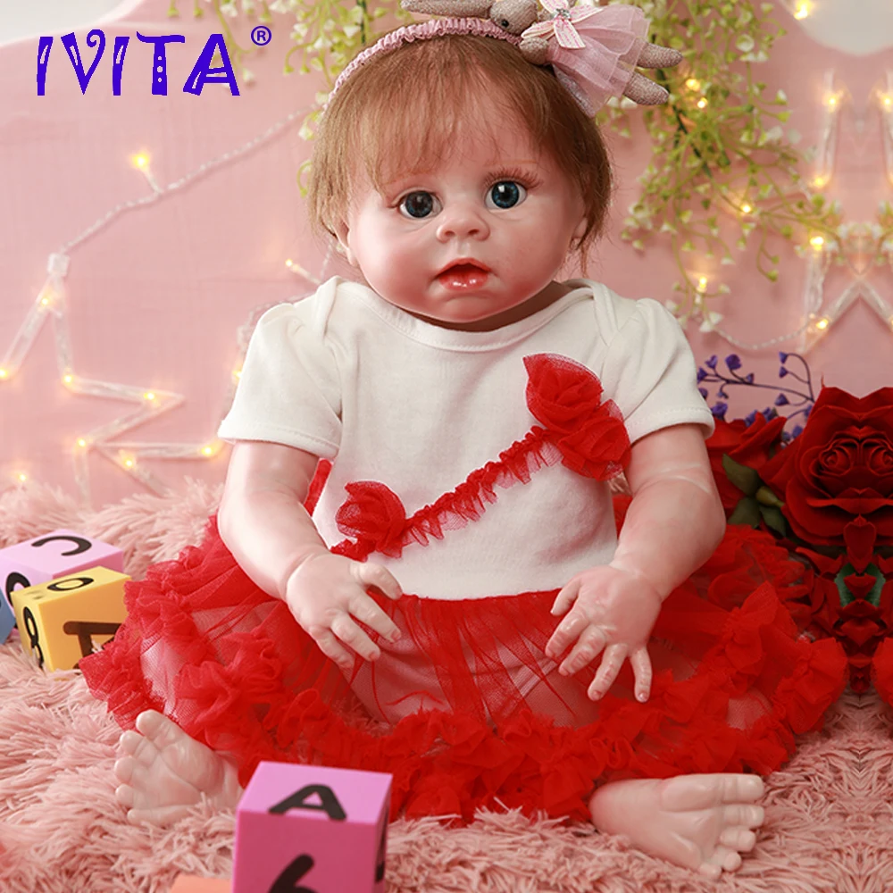 Ивита DS1812 силиконовая кукла reborn Реалистичная виниловая для новорожденной