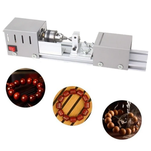 Mini Lathe Beads Polisher Machine DIY CNC Machining for Table Woodworking Wood DIY Tool JA55