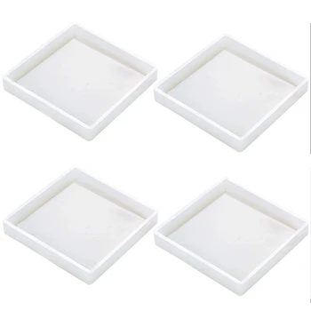 

Silicone Coaster Molds Silicone Resin Mold, Clear Epoxy Molds For Casting With Resin, Concrete, Cement And Polymer Clay (4 Pack