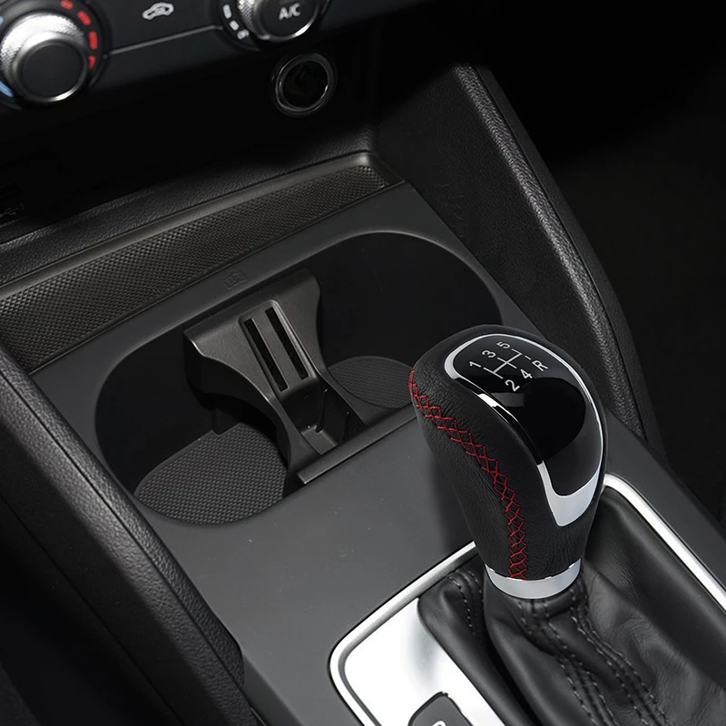 Pommeau Levier De Vitesse Cuir 5 Vitesses - Pour Hyundai I30, Ix20, Kia Rio, Etc. - Noir