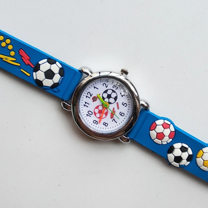 New Cartoon fashion silicone football Children Watch kids Watches Girls Boys Student Quartz Wristwatches relogio kol 3