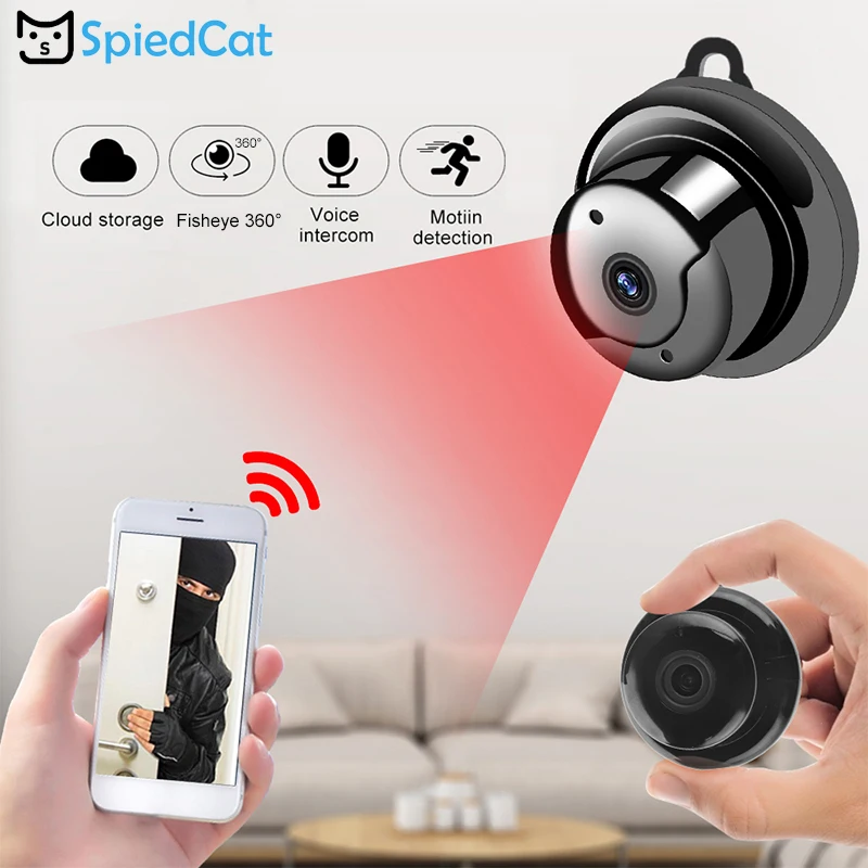 HD мини Беспроводной Wi-Fi IP P2P небольшой CCTV Ночное видение Обнаружение движения
