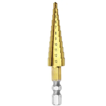 

High-speed Steel Hex Shank Step Pagoda Step Drill Reamer Hole Straight Groove 3-13mm Reaming Drill Bit