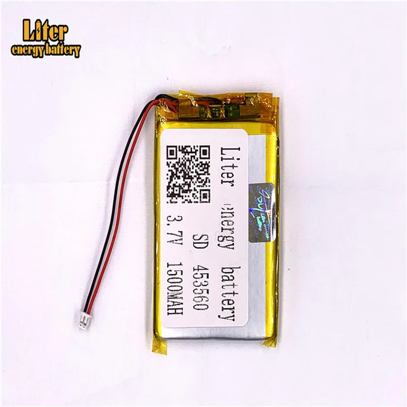 

1.25MM 2pin connector 453560 1500mah 3.7V li-ion battery for MP3 MP4 MP5 small toys li po rechargeable battery