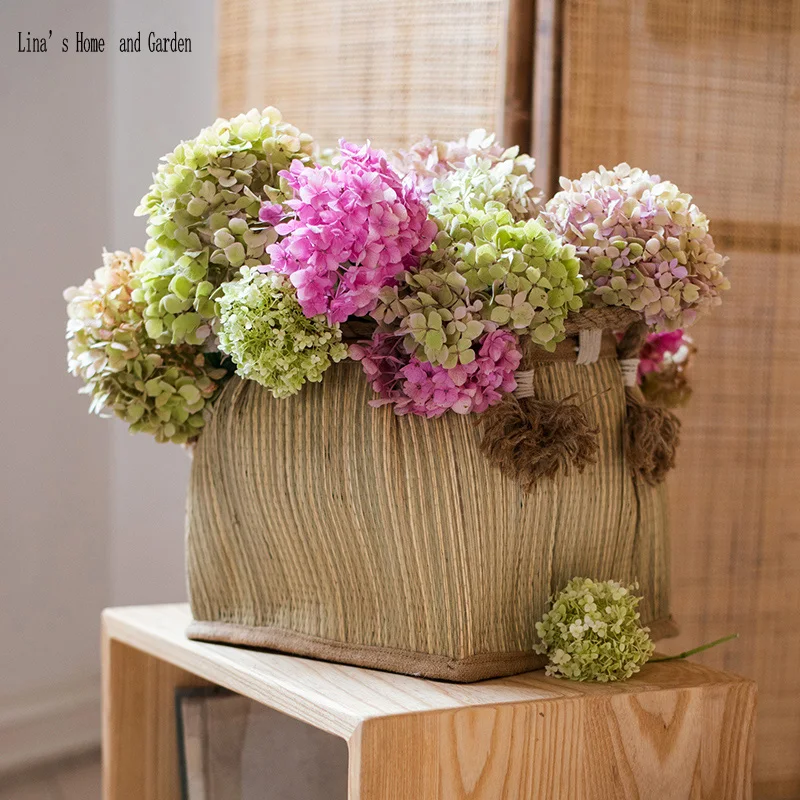 

decorative organizer hand woven storage straw basket with hemp rope frame