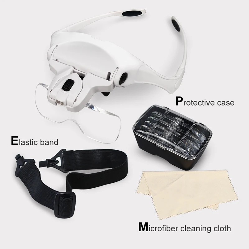 Горячая 1X до 3.5X Zoom Hands Free Head Mount светодиодный Лупа с подсветкой