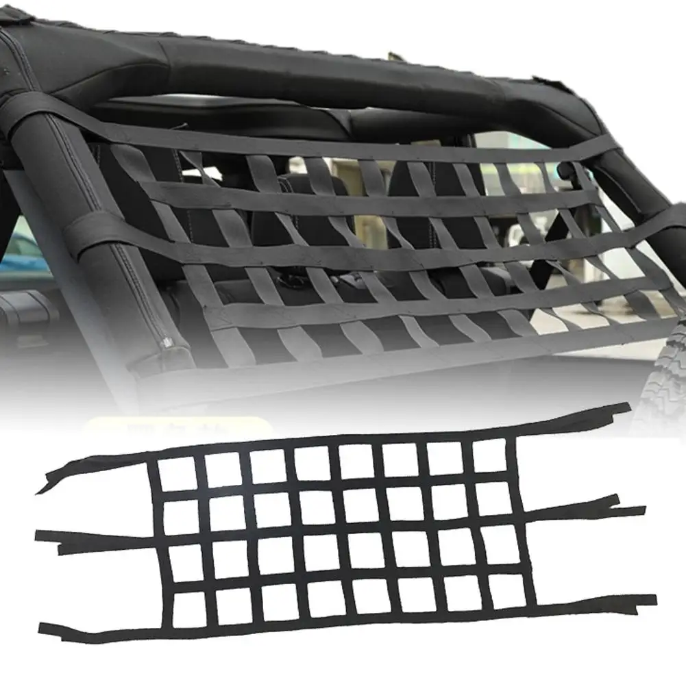 Rete Da Tetto Per Auto Per Jeep Wrangler Heavy Duty Parasole Soft Roof Net Rete Esterna Storage Top Cover Car Hammock Cargo Rest Bed