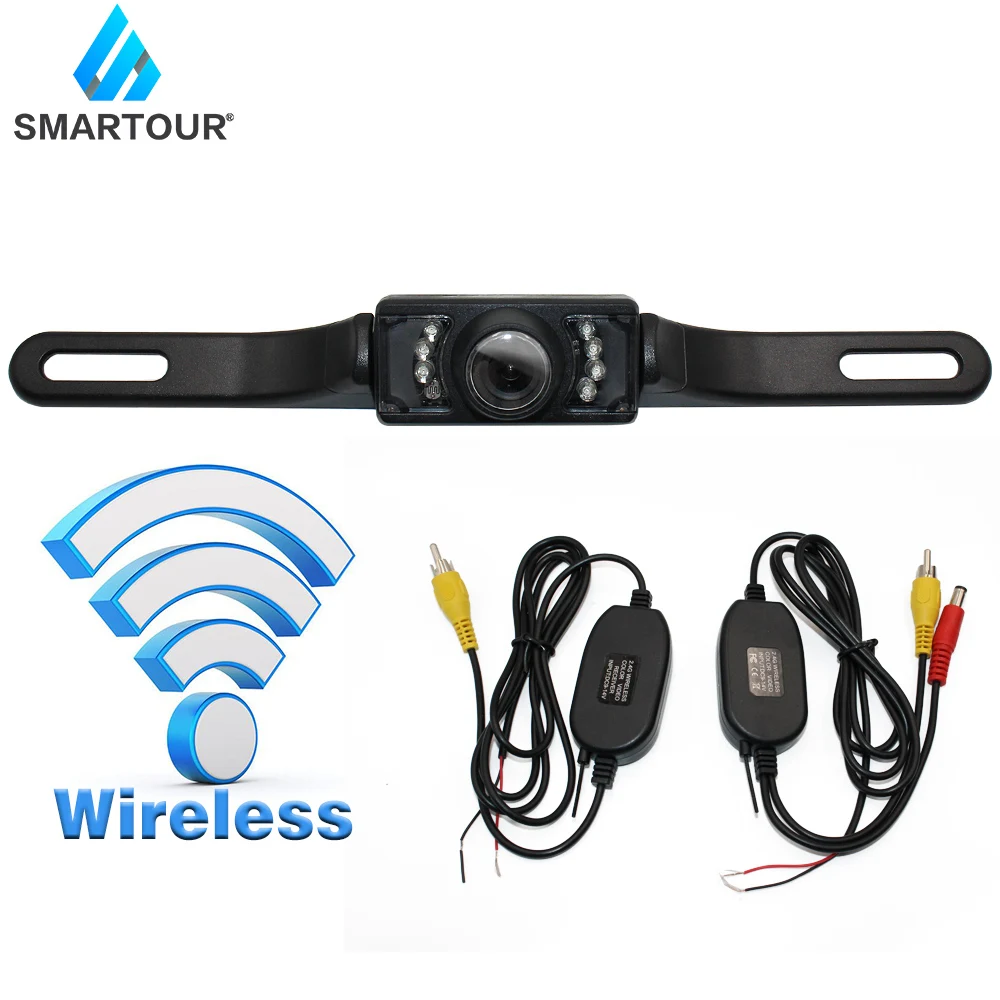 

Smartour 2.4G Wireless Transmitter Receiver Car Reverse IR Backup Parking Camera Waterproof Night Vision Car RearView Camera