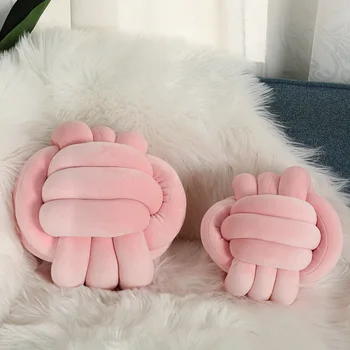 

knot Cushion Baby Bed Crib Pillows bedclothes cuddle pillow Weaving Round shape sofa Cushion home decoration