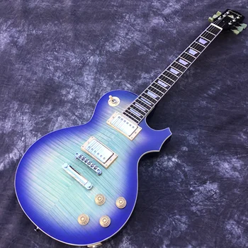 

2019 suneye High quality standard. Blue, electric guitar Tiger Flame lp guitar, in stock, free shipping