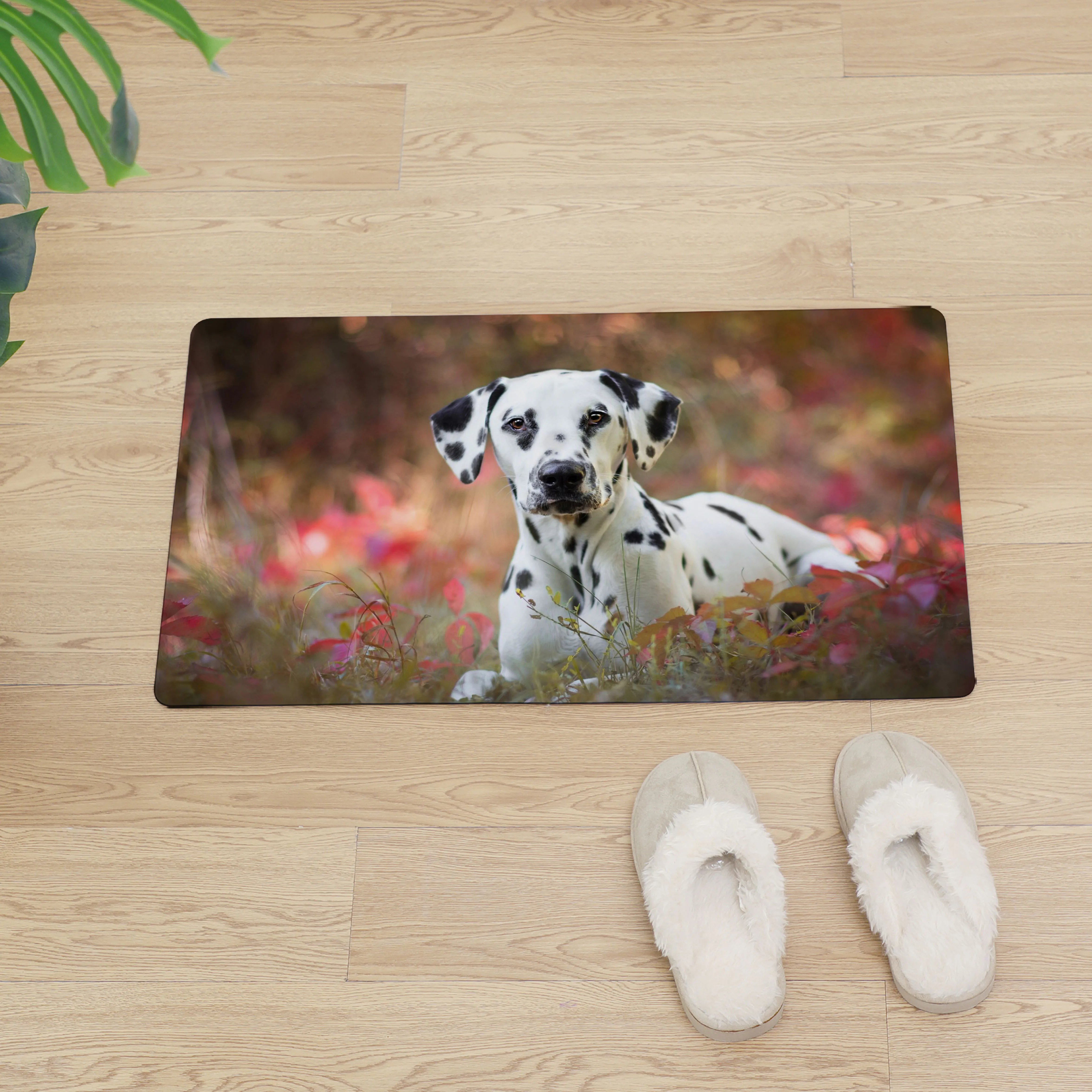 

Dalmatian Spotted Dog Welcome Entrance Doormat For Floor Door Mat Outdoor Kitchen Mat Non-slip Bath Rug PVC Soft Home Carpets