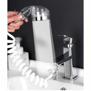 

Home Bathroom Faucet Shower Head Set Hand-held Negative Ion Flower Sprinkler Spray Heat-resistant Telescopic Tube Mount holder