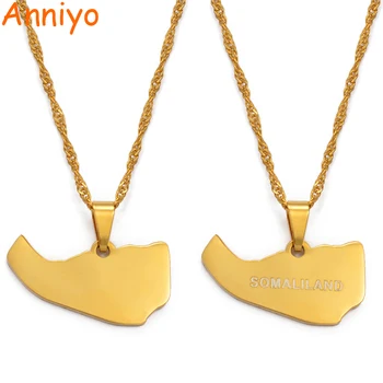 

Anniyo Somaliland Map Pendant Necklaces Gold Color Jewelry Gift #022621
