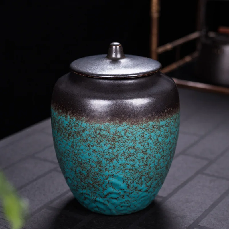 8" Large-Sized Funeral Urn Cremation Urns for PET Human Ashes Adult Made in Ceramics With Manual Relief Display Burial Urns