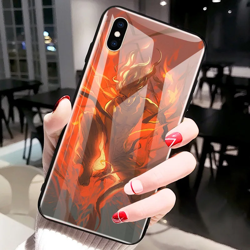 Для iPhone XS MAX XR XS i8 i8 Plus i7 i7 Plus Сказочный защитный чехол из закаленного стекла Nezha для iPhone 6 6s Plus