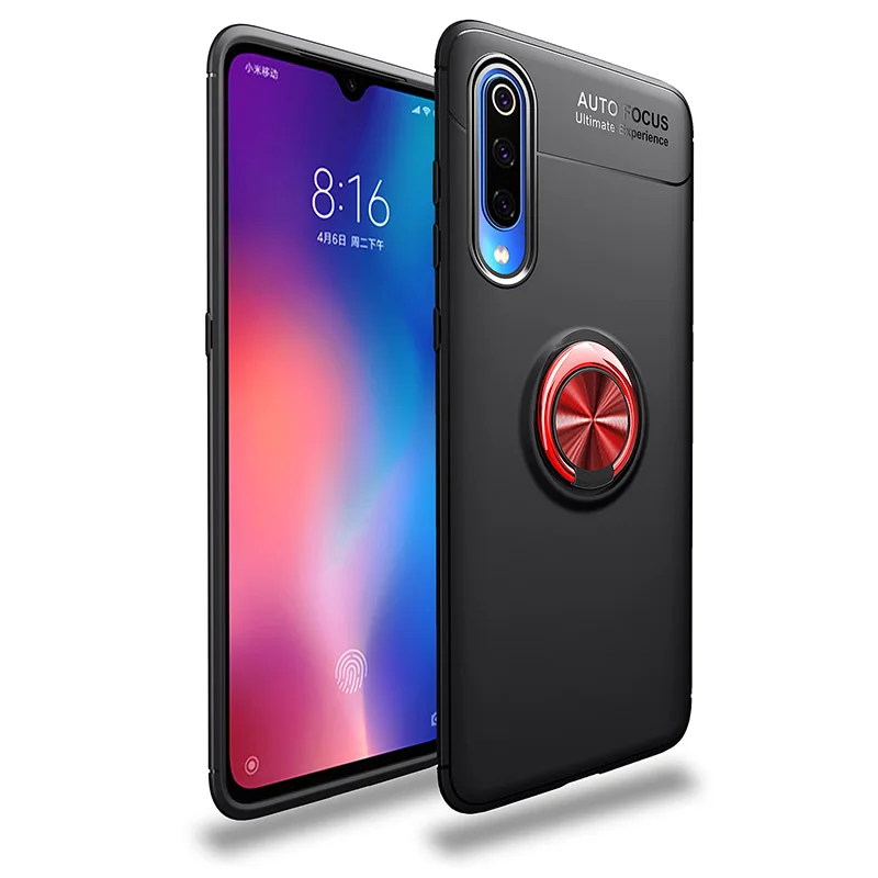 Red Black Чехол для Xiaomi Redmi Note 8 Pro чехол для телефона с автомобильным магнитный держатель-кольцо для пальца кронштейн для Xiomi Redmi Note 8 T 8 T 7 - Цвет: Red Black