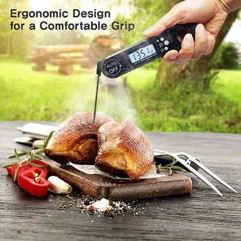 

Waterproof Digital Instant Read Meat Thermometer Chef Ultra Fast Meat Thermometer - BBQ Grilling Frying Fish Turkeys Baking Milk