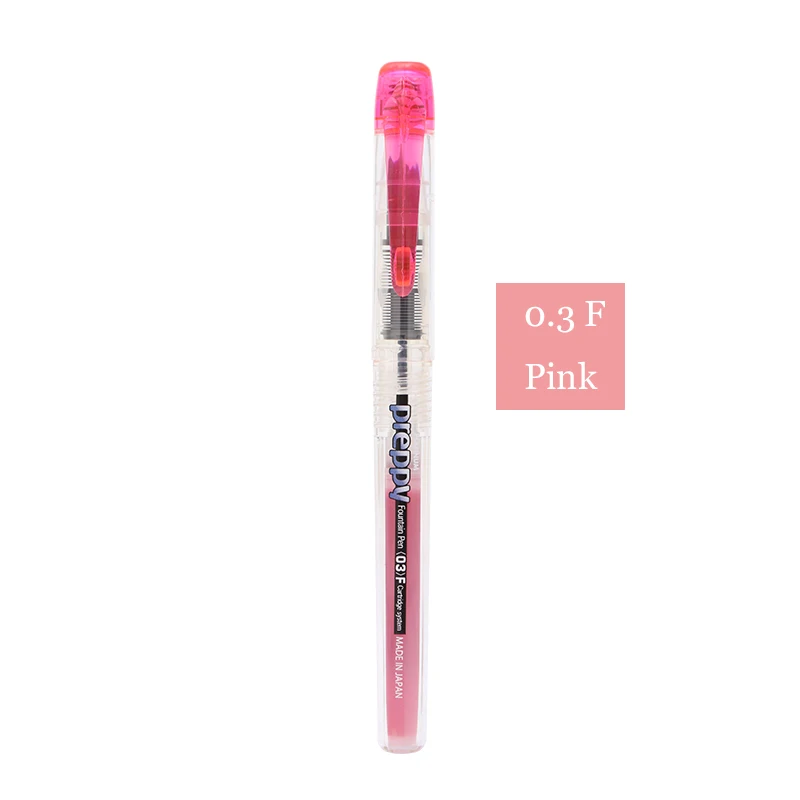 Перьевая ручка для студентов, японская платина, опрятная перьевая ручка, прозрачный корпус, милые канцелярские принадлежности для студентов, каллиграфия EF/F, перо PPQ200 - Цвет: Pink F Tip