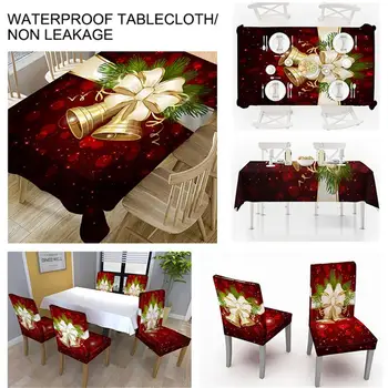 

European Style Christmas Restaurant Home Tablecloth Chair Cover Digital Printing One-piece Stretch Universal Chair Cover