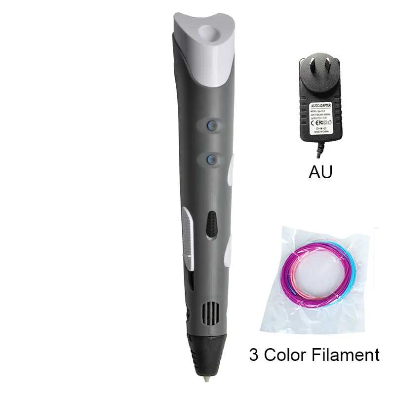 DEWANG 3d Pen AU DEWANG пластиковая 3d Ручка для рождественских подарков на день рождения с 1,75 мм PLA нитью Samrt 3 d ручки для рисования ручка для печати Stylo - Цвет: DEWANG 3d Pen AU