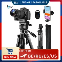 Camera Tripod 60-Inch/152cm for DSLR/SLR, Aluminium Fluid Head Professional Photography Phone Tripod with Phone Holder &  Remote