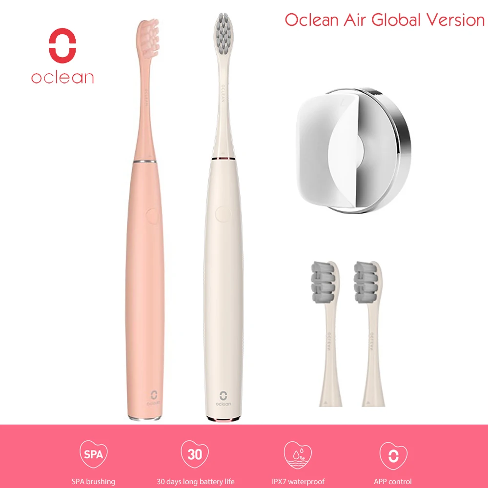 Oclean воздушная зубная щетка перезаряжаемая звуковая электрическая с 3 щеточными головками интеллектуальное управление приложением с чувствительной к давлению кнопкой