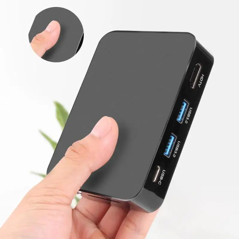 Портативный 6 в 1 4K type-C HDMI 2 USB3.0 карта памяти TF USB-C концентратор отличный ABS пластик для samsung HUAWEI Mate10/P20 черный
