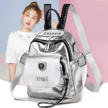 

Burst Crack Backpack Female 2019 New Wave Wild Fashion Small Fresh High-quality Soft Leather Small Bag Mochila Feminina Mochila