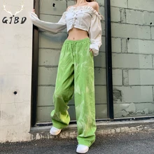 

High Waist Straight Baggy Women's Pants Korean Fashion Casual Spring Ladies Vintage Street Harajuku Corduroy Wide Leg Trouser