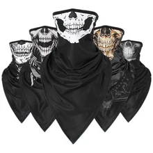 Солнцезащитная маска от пыли для верховой езды, маска с черепом, молочный шелк, УФ, велосипедный шарф, маска для лица, шарф, быстросохнущая мотоциклетная многофункциональная полумаска