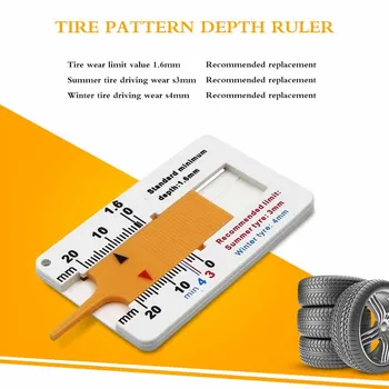 

0-20mm Auto Car Tyre Tread Depth Meter Gauge Caliper Motorcycle Trailer Wheel Measure Tool Inspection Tool Measrement Supplies