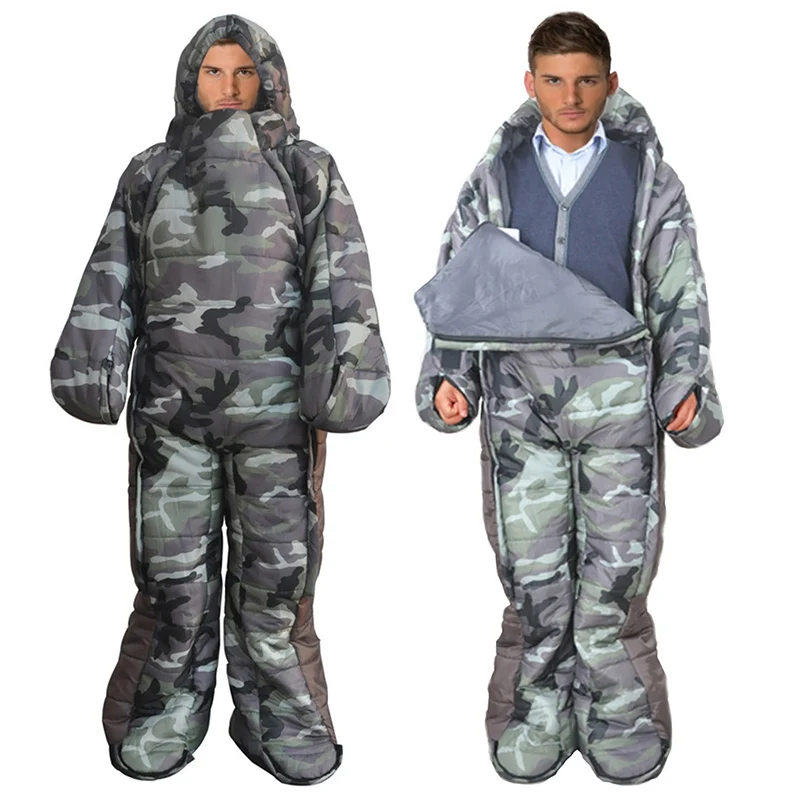 Newly Adult Lite Wearable Sleeping Bag Warming for Walking Hiking Camping Outdoor C55K Sale