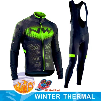 

Winter thermal fleece set of 2020, cycling clothing, NW, men's jersey suit, bib pants for cycling hot sets