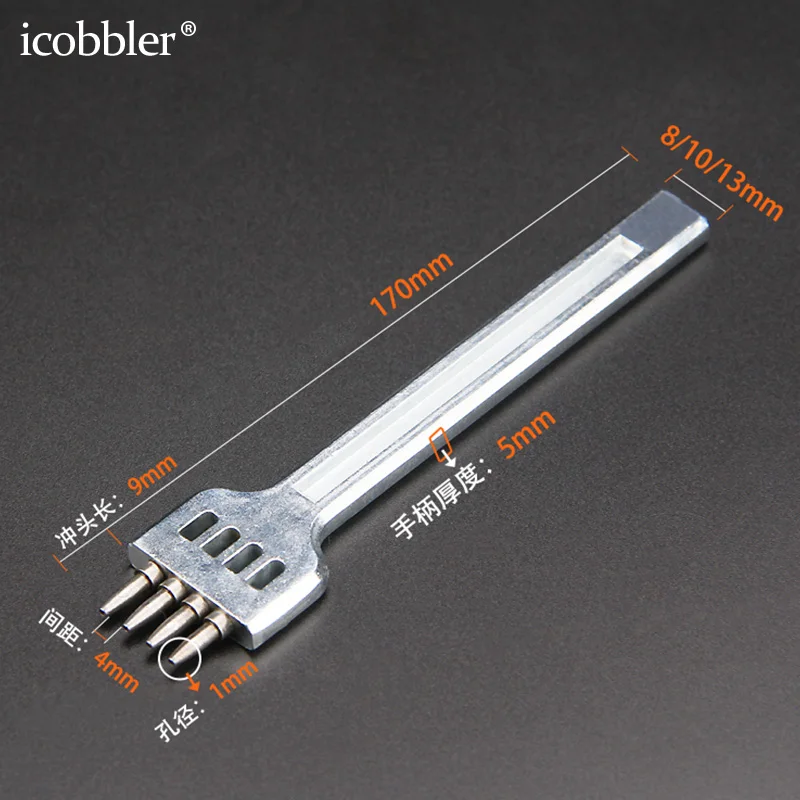 Round hole punch row prong stitching cutter leather craft tool 4mm 2/4/6 holes