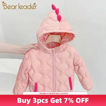 

Bear Leader Girls Boys Cartoon Dinosaur Coats 2020 New Fashion Winter Kids Baby Parkas Lovely Outerwear Cute Outerwear for 2 6Y