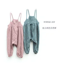 Винтажные детские комбинезоны для девочек, корейская мода, одежда для маленьких девочек, модная крутая одежда