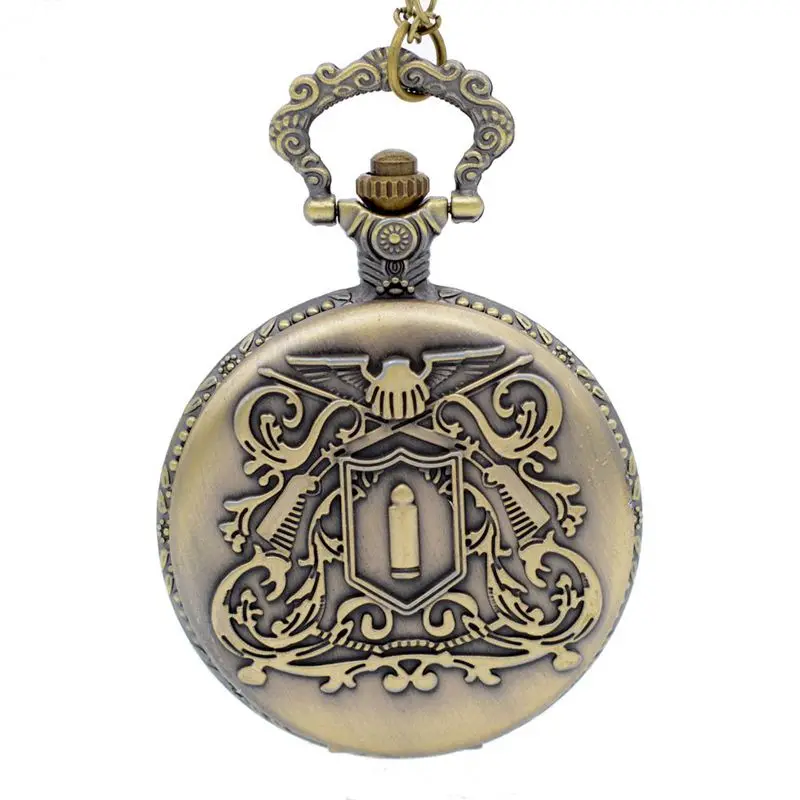 

Large quartz pocket watch retro design bronze medal pocket watch