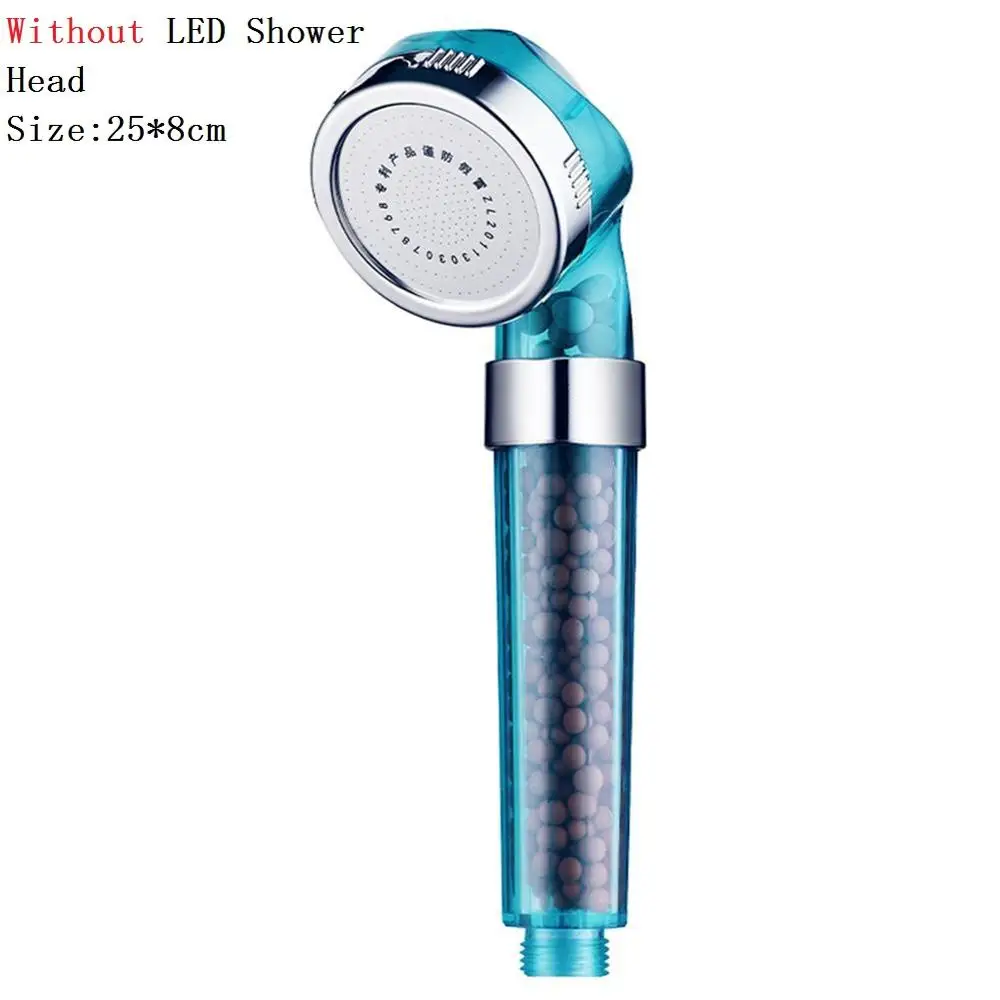 C Anion Head Blue Светодиодный/без светодиодный душ с дождевой насадкой, 7 цветов, сменная Душевая насадка без батареи, автоматический душ с водопадом, одиночная Душевая насадка для ванной - Цвет: C Anion Head Blue