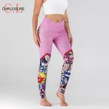 CHRLEISURE Женские легинсы для тренировки с 3D принтом в горошек Утягивающие легинсы с высокой талией Mujer обтягивающие женские леггинсы для фитнеса