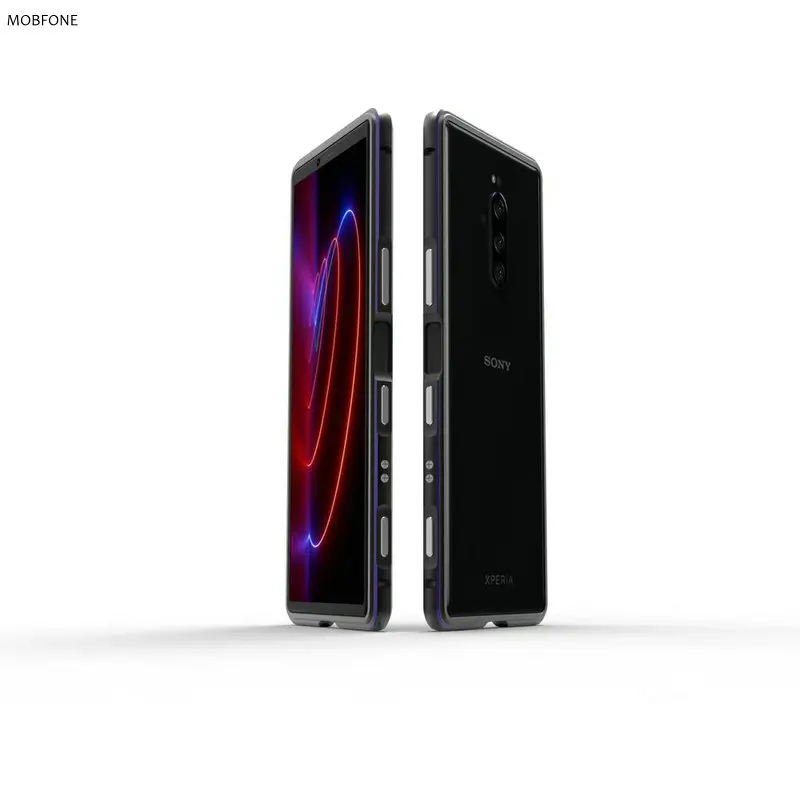 Для sony Xperia 1 6," рамка роскошный ультра тонкий ударопрочный защитный чехол для Xperia XZ4 Алюминиевый металлический бампер чехол - Цвет: Black Purple