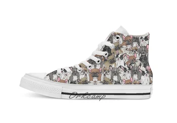 

Social Frenchies Custom Casual High Top lace-up Canvas shoes sneakers Drop shipping