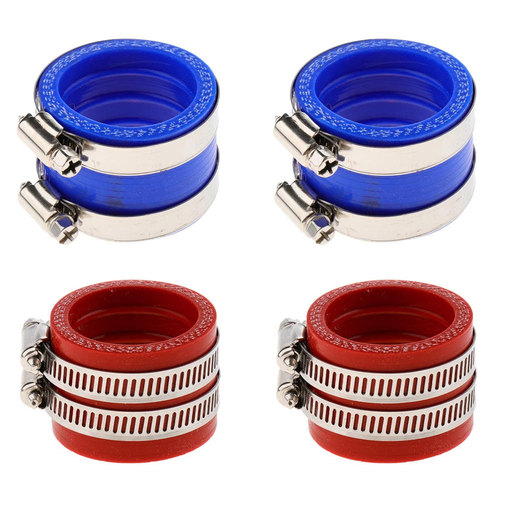 4PCs 32mm/34mm PWK OKO KOSO Carburetor Intake Carb Interface Adapter Glue for Kawasaki, Red + Blue