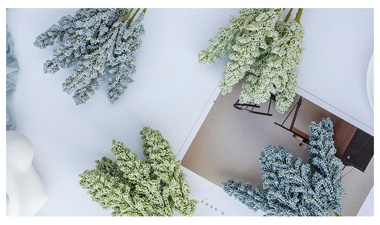 JAROWN Artificial Spikelet Flower Grass DIY Wedding Bouquet Home Decoration Fake Flowers Arrangement Flower Material Yonago (19)