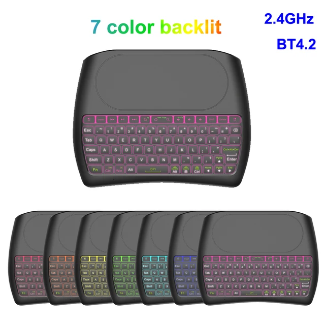 Wireless Mini Keyboard Remote Control Touchpad For Smart TV Android TV Box  PC 2.4GHz With RGB Backlit 