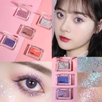 

NOVO Single Color Glitter Eyeshadow Pallete Lasting Metallic Pigment Shimmer Diamond Eye Cream Makeup Maquillaje Cosmetic CJ5317