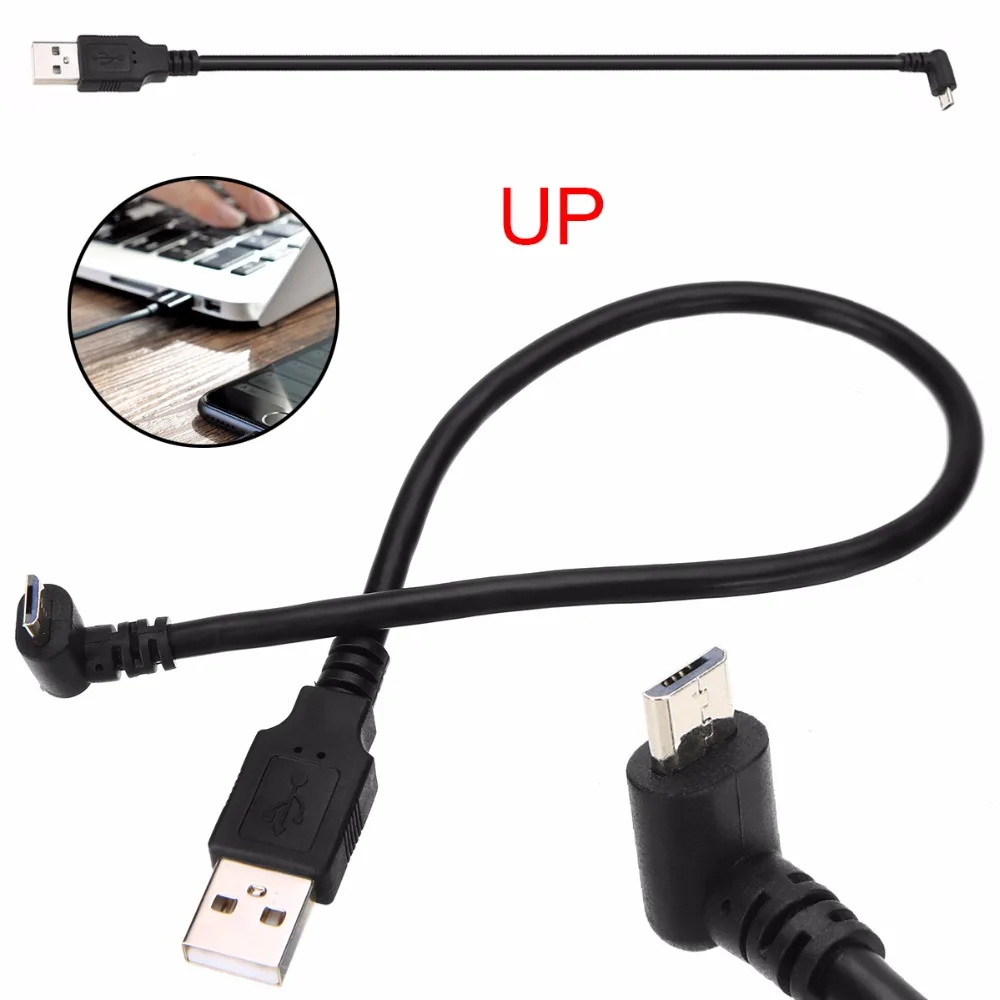 30 см USB 2,0 A папа влево вправо 90 градусов Угол Micro Usb кабель Шнур USB кабель для передачи данных адаптер разъем вверх/вниз/влево/вправо стиль