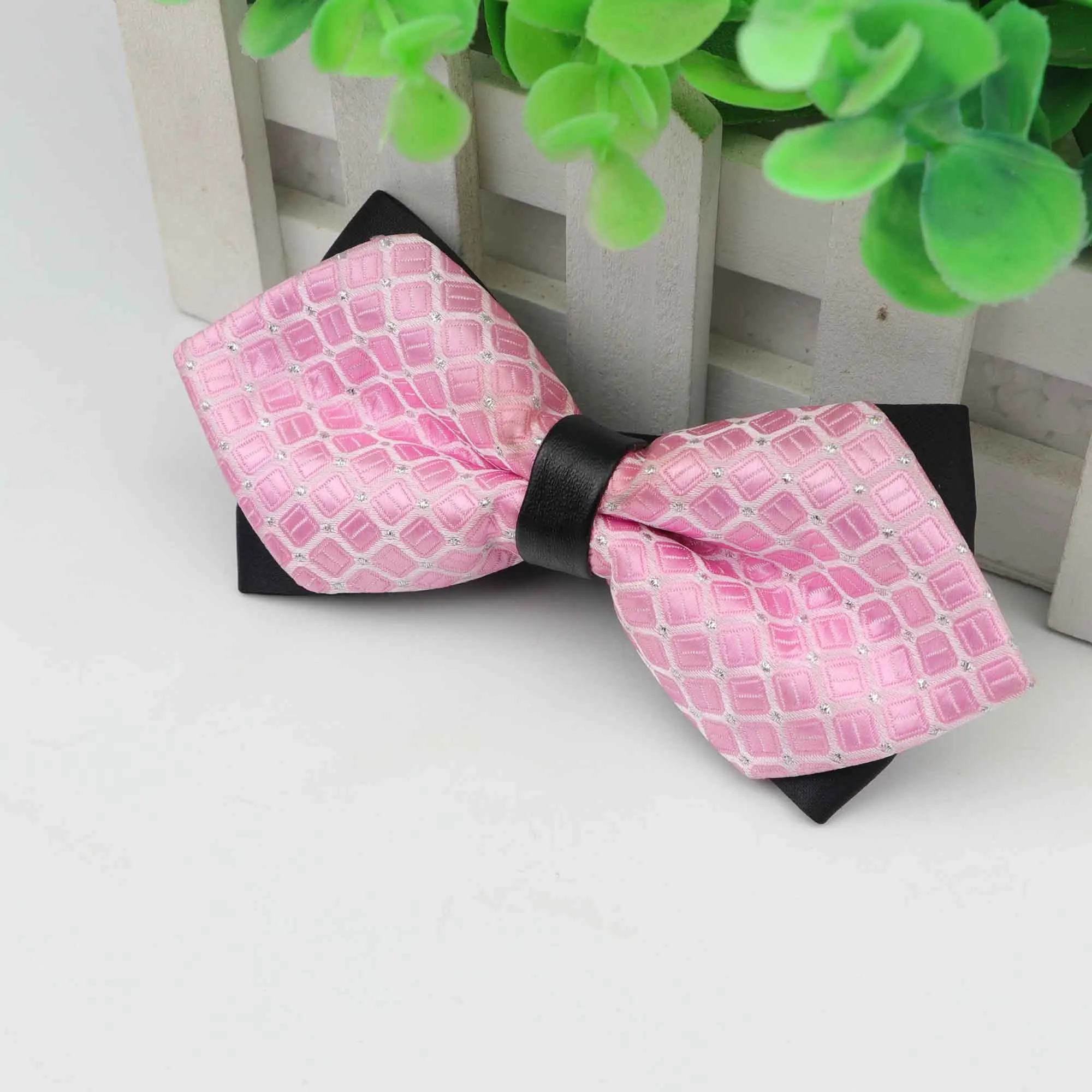 13 Men Leather Buckle Bowtie Plaid Butterfly Knot Mens Accessories Luxurious Bow Tie Black Cravat Formal Suit Wedding Ceremony Ties - Цвет: 13